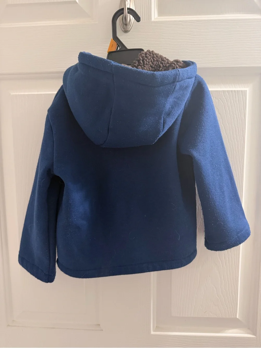 Kids Navy Hooded Toggle Jacket